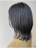 レイヤーミディアム/くびれヘア/黒髪/30代/40代/50代