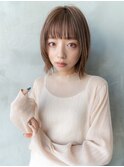 大人かわいい前髪セシルカットココアブラウンフリンジウェーブ