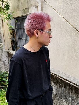 デビュー ヘアーメイク メンズブリーチダブルカラーパーマメンズカット韓国風MENS