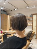 グラデーションボブ/ショートボブ/オリーブベージュ/赤み消し