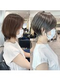 ショートボブ髪型40代50代60代前髪あり前髪なし【橋本】