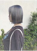 切りっぱなしボブにテールカラー