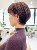 40代50代60代くびれ絶壁解消ショート愛されグレージュカラー