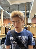 スパイキーショートミルクティーベージュカラーケアブリーチ眉毛
