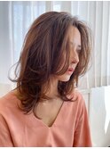 透明感愛されレイヤーカット×ナチュラルカールで可愛いをプラス