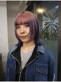 ピンクとラベンダーのルーツグラデーションカラー