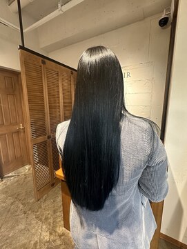 リジェール 鶴舞店 ロングネイビーブルー×艶髪