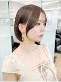 ショートボブ韓国ヘアおくれ毛顔周りレイヤー_F40122