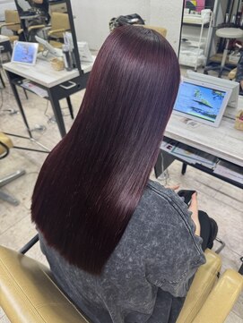 アジールヘア 所沢プロペ通り店(agir hair) ワインレッドブリーチイメチェンダブルカラー学割U24ブリーチ