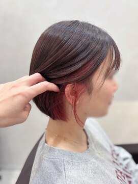 クシュ 本川越店(kusyu...) *切りっぱなしボブ×インナー×チェリーピンク*