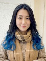 エノア 東京(ENORE)&nbsp;セミロング｜ブルー｜ダブルカラー｜グラデーションカラー