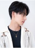 ツイストパーマ七三オールバックマッシュウルフスリークショート