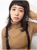 〔people〕外国人風ラウンドバング×ミディアムヘア