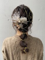 水引き金箔ヘアアレンジ　渋谷宮益坂mai 卒業式ヘア