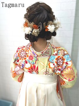 タグマル 卒業式袴スタイル☆ツインのお団子スタイル☆