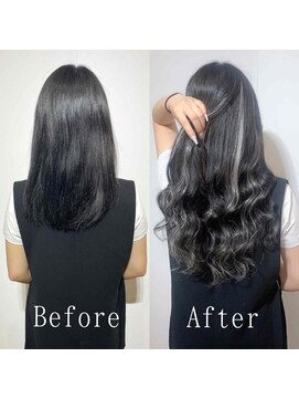 あるじゃんすー 名古屋店 アイスグレーハイライト#シールエクステ#大人ヘルシーヘア#大須