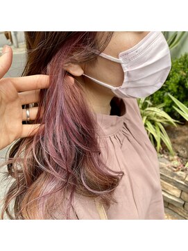 ヘアメイク マージ(hair make merge) 《東住吉区/デザインカラー》インナーペールピンク