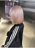 切りっぱなしボブ/エアリーロング/美髪/ピンクブラウン/栄