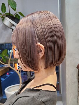 エリマバイフィフス 調布(elima by fifth) ミニボブ/簡単スタイリング/ラベンダーベージュ/切りっぱなし