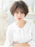 センターパートくせ毛風大人ボブショートh3上尾20代30代40代!