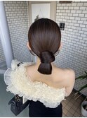 参列ヘア ドレスヘア タイトアレンジ タイトシニヨン
