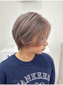 【保存必須】ラベンダーグレージュバレイヤージュベリーショート