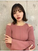 簡単スタイリング外ハネボブ/切りっぱなし/艶髪ショコラブラウン