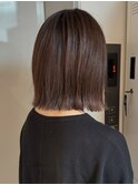 大人ボブ　　ヘアセット　ブリーチなしカラー　伸ばしかけヘア