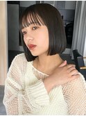 花田/切りっぱなしボブブルーブラック髪質改善縮毛矯正下北沢