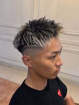 Men's ARS 【メンズ アルス】 メンズパーマ/フェード/バーバー 短髪ホワイト系メッシュ