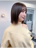 パツっとボブ/オリーブベージュ