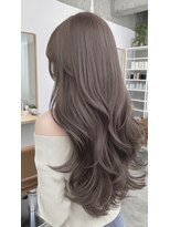 レス(Les.)&nbsp;ミディアムレイヤーバタフライカットハッシュカットダークグレー