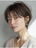 大人ショート 白髪ぼかし 白髪染め ハイライト 40代50代60代