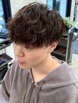 ヘアーサロン フォーメン イデア(hair salon for Men idea)&nbsp;ニュアンスパーマ ショートマッシュ ブラウンカラー【札幌】