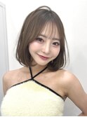 レイヤーボブ/タンバルモリ/韓国ヘア/韓国ボブ/ミルクブラウン