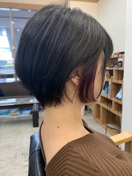 カキーン(cakeen) 丸み前下がりショートボブ×ダークグレージュ20代30代40代