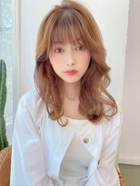 ハニーシブヤ(HONEY shibuya)&nbsp;【HONEY渋谷】外巻きガーリーモテミディ×ショコラベージュ