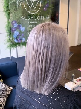 ダブル アンダーバー サロン(W_SALON) 【W_SALON 河原町】ラベンダー×シルバー/ボブ