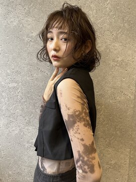 アース 三軒茶屋店(HAIR&MAKE EARTH) 三軒茶屋_レディース_コテ巻き_ボブ_ボブパーマ_ブラウン_小顔