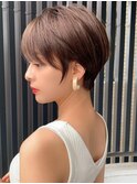 ショート/前髪/グレーベージュ×ブリーチなし/髪質改善[池袋]