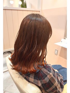 シダ(sida) [sida 鹿毛] 10代20代　オレンジレッド　ミディアム韓国ヘアー