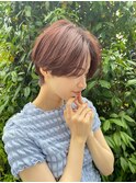 ハンサムショート レイヤー カット 大人ショート ブラウンカラー
