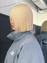 アルバム 池袋(ALBUM) ボブ外ハネボブホワイトブロンドショート美髪_ba546581