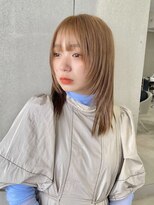 ジーナリア(Xena ria)&nbsp;姫カットレイヤー/韓国風巻き/くすみベージュ/名駅★99