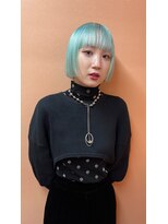 キジ(KIJI) ミニボブ/ボブ/ミントカラー/ハイトーン/ワイドバング/オン眉