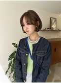 柔らかいくすみベージュ＋韓国レイヤーボブ