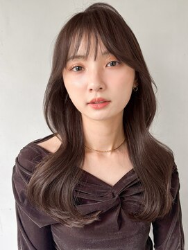 キリ 表参道(kyli) モテ髪大人可愛いダークアッシュエアリーカール斜めバング