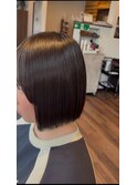 切りっぱなしボブ×ミネコラトリートメント