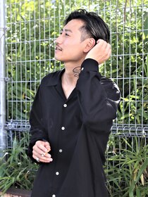 ガズル ハラジュク(GUZZLE HARAJUKU) *２WAY上質黒髪色気ツーブロックモテパーマオイルバーム仕上げ*