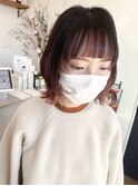 ピンクインナーカラーブリーチダブルカラーボブ